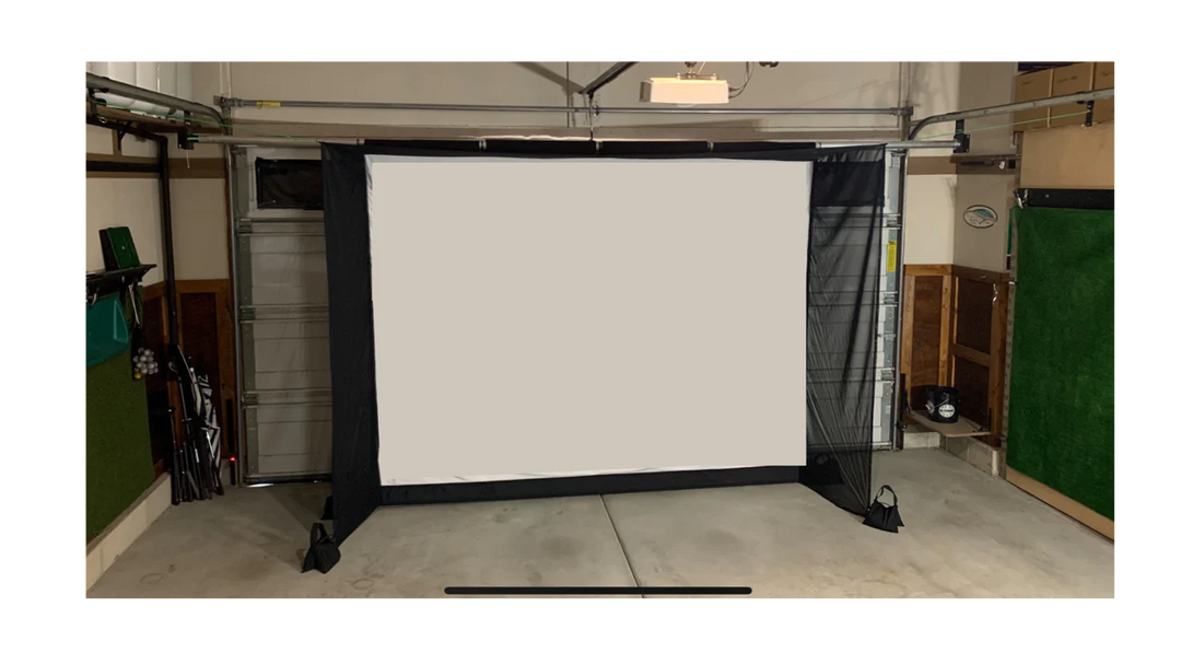 Image of G-Trak screen ready to play in a garage