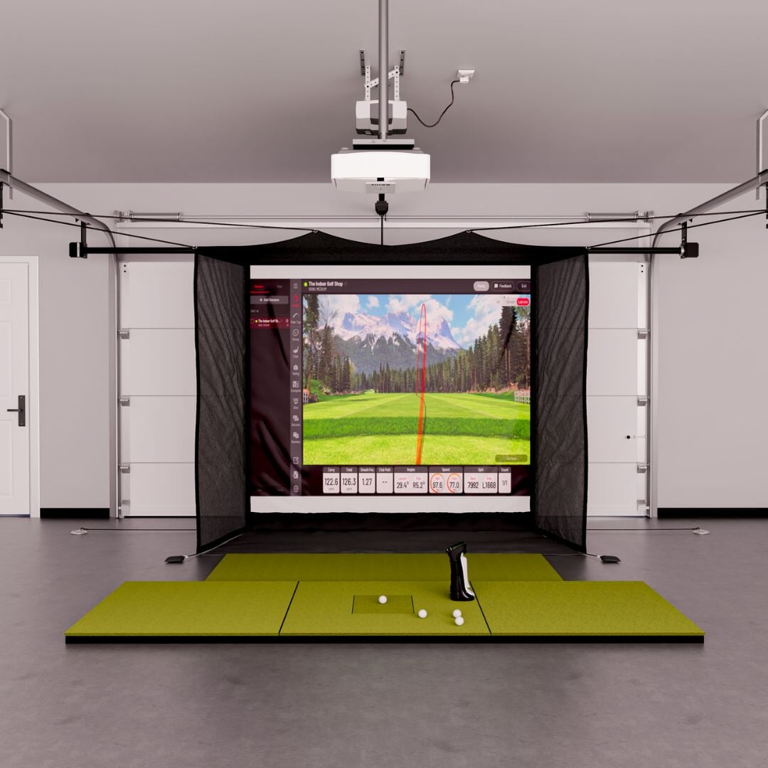 Uneekor EYE MINI Garage Golf Simulator Package - by The Indoor Golf Shop