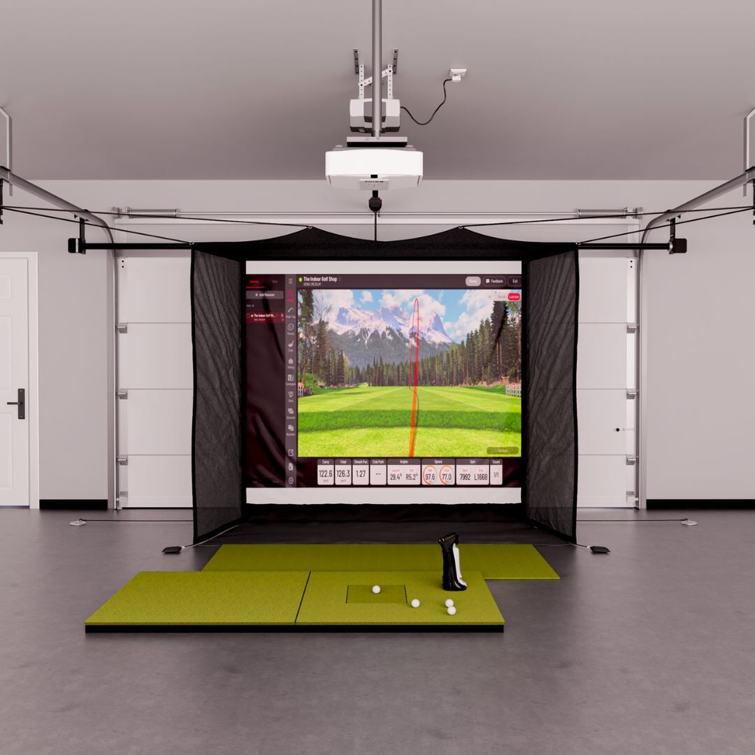 Uneekor EYE MINI Garage Golf Simulator Package - by The Indoor Golf Shop