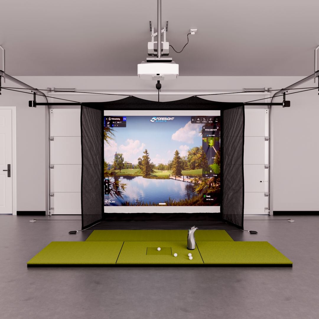 Bushnell Launch Pro Circle B Edition Garage Golf Simulator Package by The Indoor Golf Shop - G - TRAK