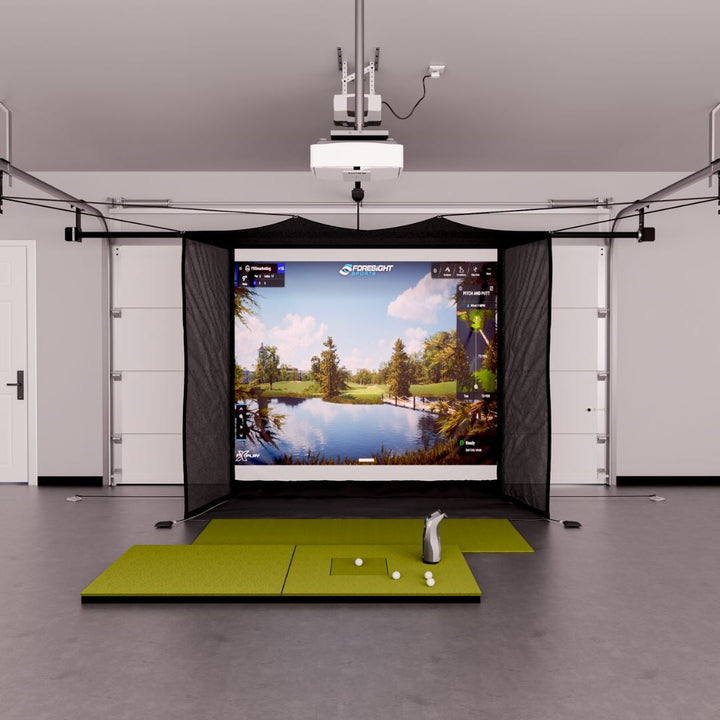 Bushnell Launch Pro Circle B Edition Garage Golf Simulator Package by The Indoor Golf Shop - G - TRAK