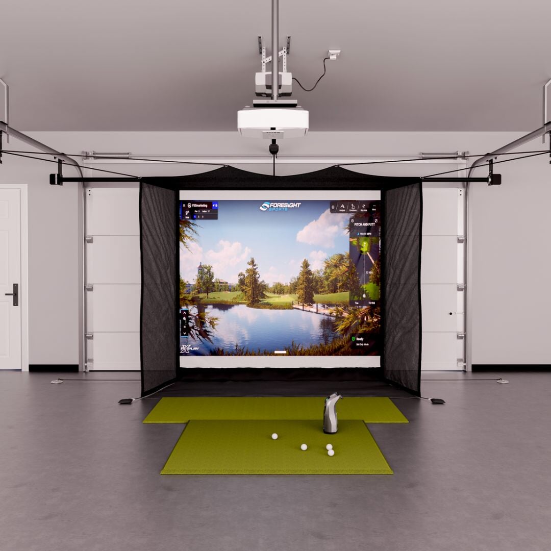 Bushnell Launch Pro Garage Golf Simulator Package - by The Indoor Golf Shop - G - TRAK