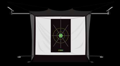 G-trak retractable screen with golf target