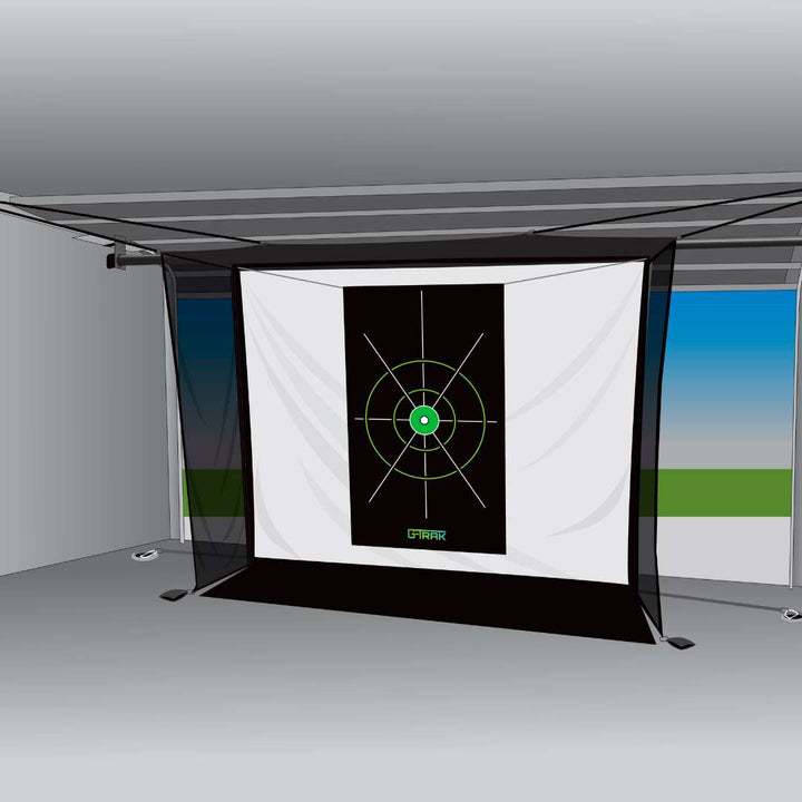 G-Trak Golf Target on retractable screen render angled