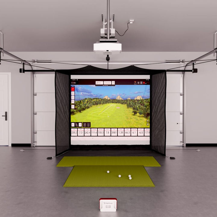 Flightscope Simulator Dimensions Flightscope Mevo+ Garage Golf Simulator Package - by The Indoor Golf S ...