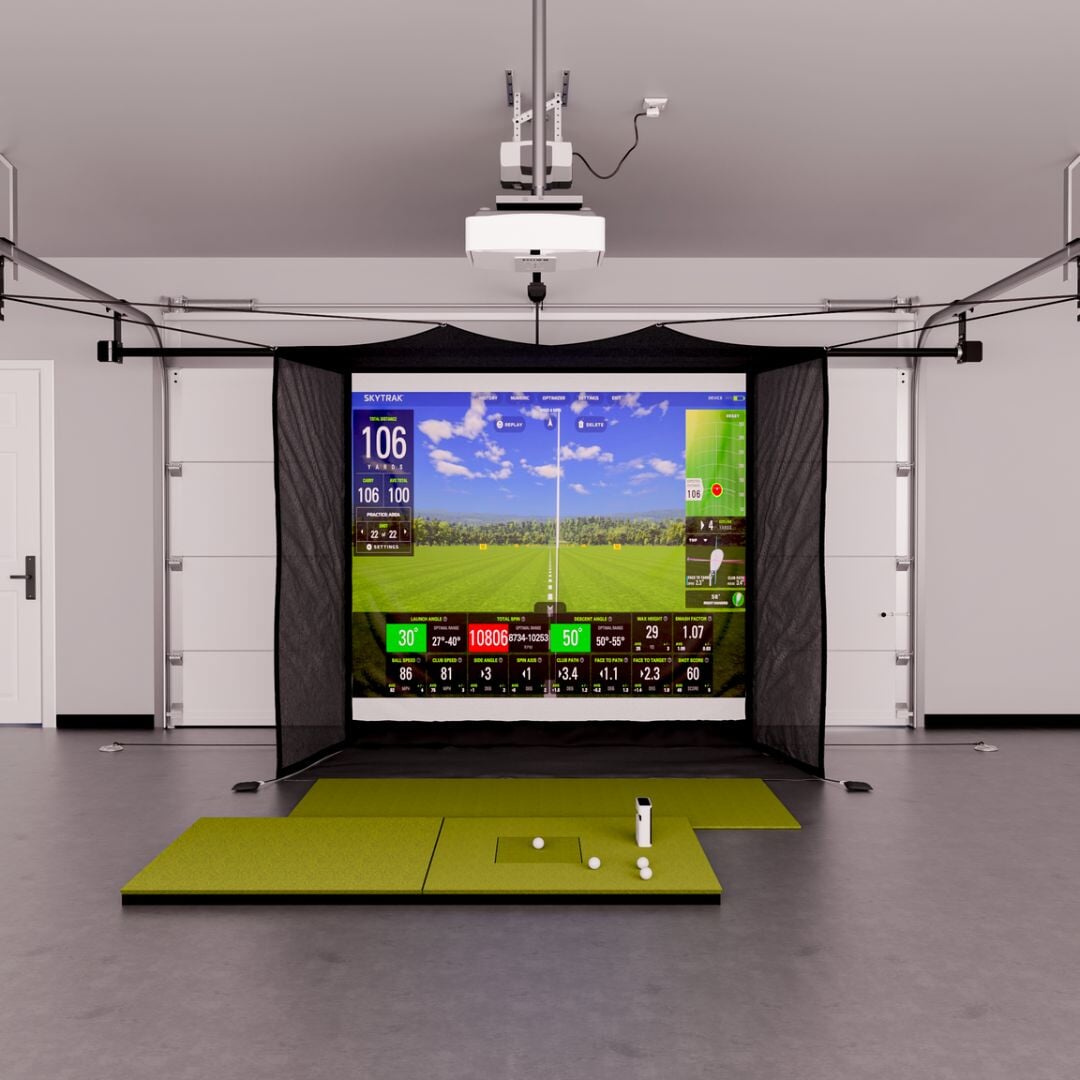 SkyTrak+ Garage Golf Simulator Package - by The Indoor Golf Shop