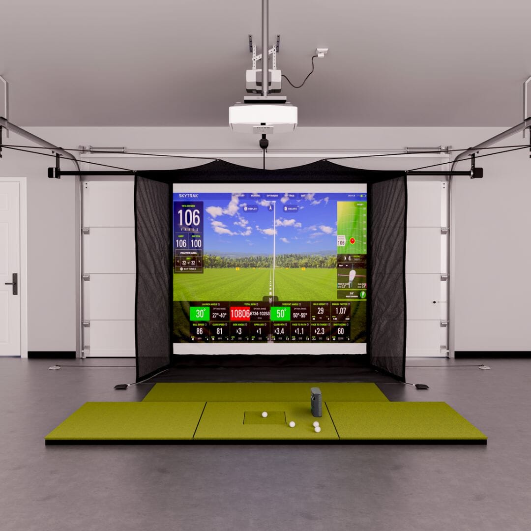 SkyTrak MAX Garage Golf Simulator Package - By The Indoor Golf Shop - G - TRAK